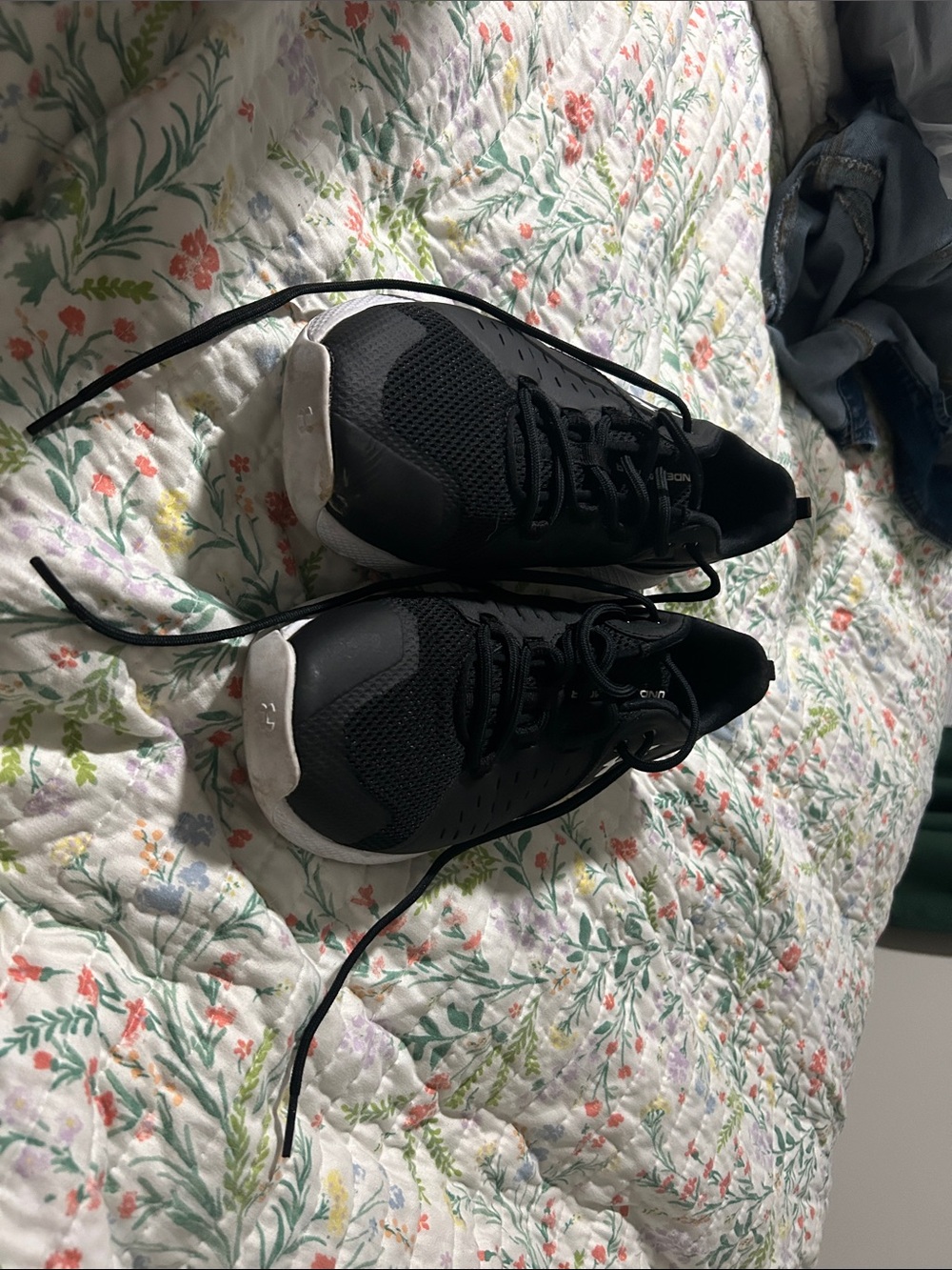 Under Armour Black Athletic Running Shoes with White Accents